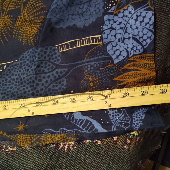 Farm Rio X Anthropologie Night Jungle Flare Pants Boho Flowy Silky SZ M - Picture 10 of 11